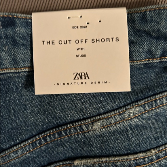 NWT Studded HW Zara Jean shorts size 36 - Picture 9 of 9